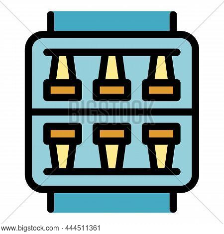 Electric Switchboard Icon. Outline Electric Switchboard Vector Icon Color Flat Isolated