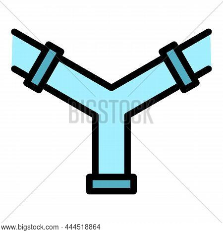 Double Pipe Icon. Outline Double Pipe Vector Icon Color Flat Isolated