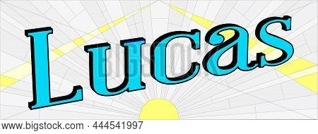 The Boys Name Lucas Set Over An Art Deco Style Ray Background