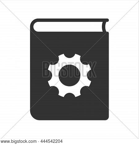 Technical Support Guide Vector Icon Isolated On White Background. Book With Gear Wheel Stock Vector 