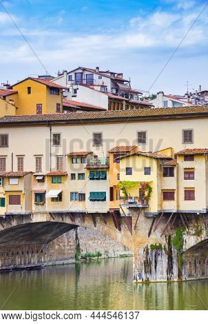 Colorful Ponte Vecchio In The Historiccenter Of Florence, Italy