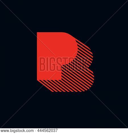 P And B Monogram. Letter B Is A Shadow Of P Letter