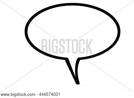 Blank Speech Circle Bubble Chat In White Background. Comic Speech Round Bubble Sign Icon. Chat Think