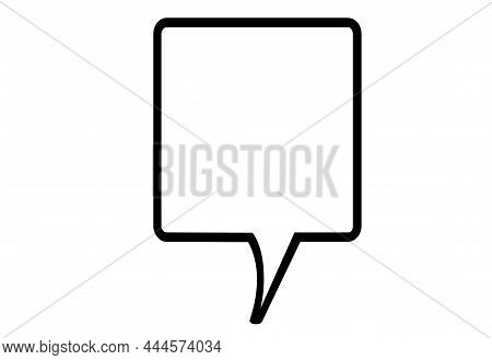 Blank Speech Rectangle Bubble Chat In White Background. Comic Speech Bubble Sign Icon. Chat Think Sy