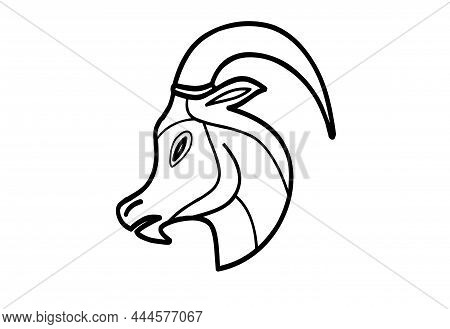 The Capricorn Zodiac Symbol, Horoscope Sign On White Background. Royalty High-quality Stock Of Capri