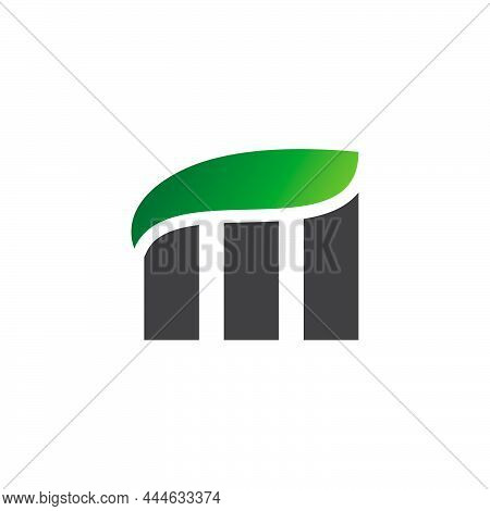 Letter M Alphabet Natural Green Icons - M Leaf Logo
