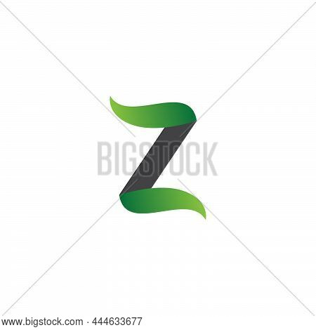 Letter Z Alphabet Natural Green Icons - Z Leaf Logo
