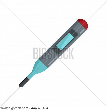 Chicken Pox Thermometer Icon. Flat Illustration Of Chicken Pox Thermometer Vector Icon Isolated On W