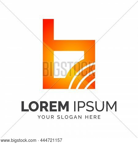 Letter B Network Technology Abstract Design Vector Graphic Elements Template