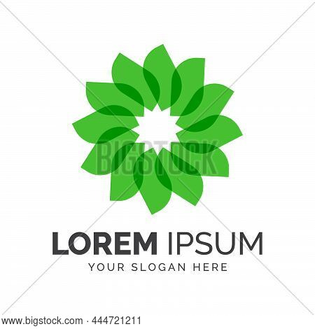 Decorative Flower Leaf Circle Design Vector Graphic Elements Template