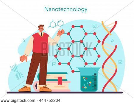 Nano Engineering. Scientists Work In Laboratory With Nanoparticle