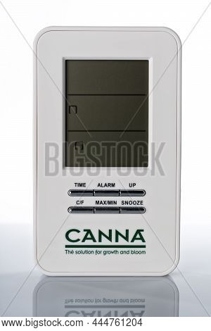 A Canna Thermohygrometer Isolated On White Background