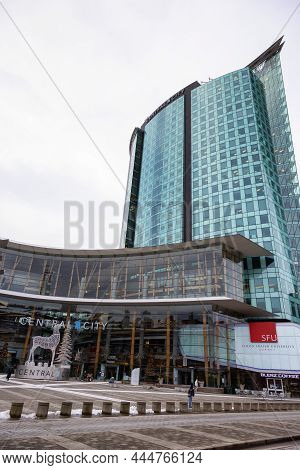 Surrey Central, Greater Vancouver, British Columbia, Canada - December 15, 2021: Exterior View Of Ce