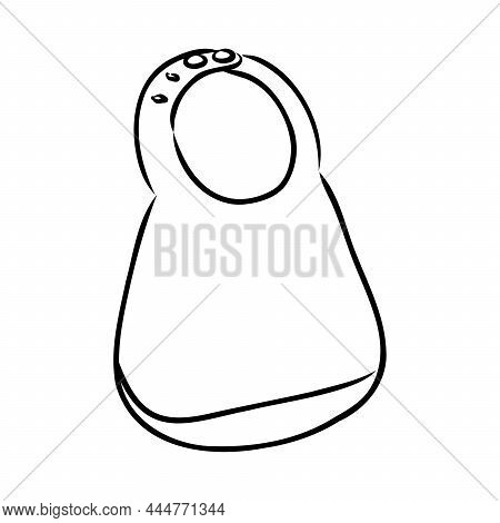 Baby Bib Vector Sketch Icon Isolated On Background. Hand Drawn Baby Bib Icon. Baby Bib Sketch Icon F