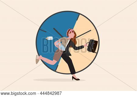 Working Mom Or Mother Work Life Balance, Parenting Employee Or Family Responsibility Concept, Busy B
