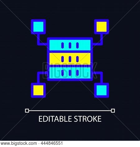 Data Storage Space Rgb Color Pixel Perfect Icon For Dark Theme. Dataset Warehousing. Virtual Informa