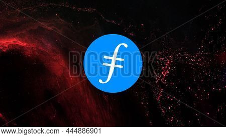 Filecoin Fil Cryptocurrency. Fil Coin Growth Chart On The Exchange, Chart