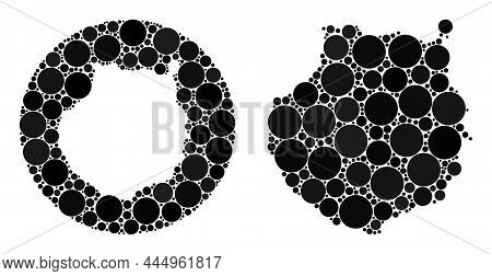 Vector Mosaic Gran Canaria Map Of Round Elements. Mosaic Geographic Gran Canaria Map Created As Sten