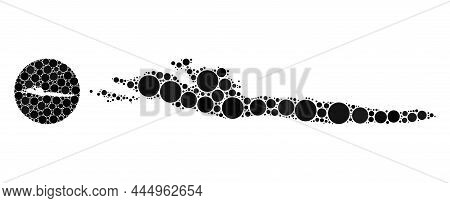 Vector Mosaic Hvar Island Map Of Spheric Parts. Mosaic Geographic Hvar Island Map Designed As Subtra