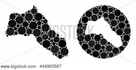 Vector Mosaic Kurdistan Map Of Circle Parts. Mosaic Geographic Kurdistan Map Is Created As Hole From