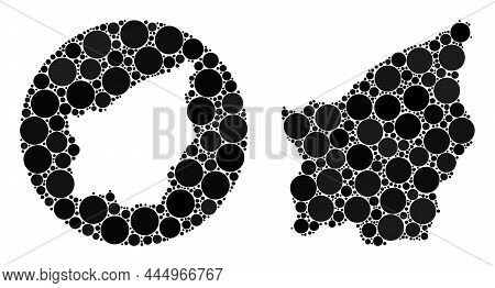 Vector Mosaic San Marino Map Of Round Parts. Mosaic Geographic San Marino Map Is Created As Hole Fro