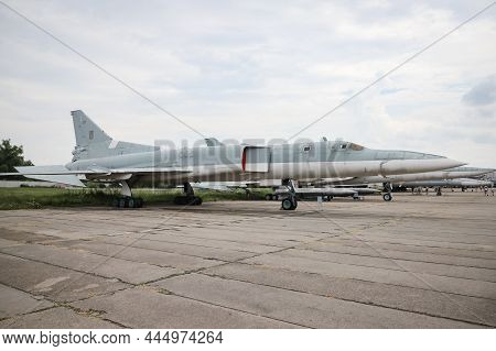 Kiev, Ukraine - August 01, 2021: Ukrainian Air Force Tupolev Tu-22m2 Backfire Displayed At Oleg Anto