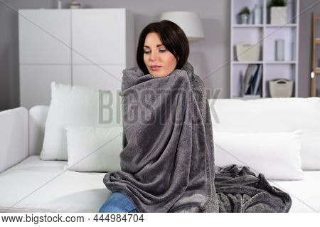 Catarrh Illness Disease And Flu Virus. Woman With Infection