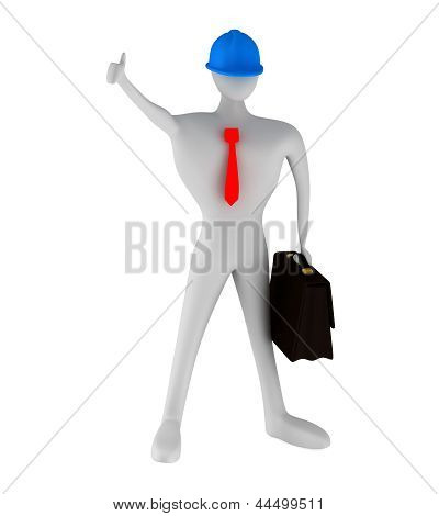 3D Arhitect With Thumbs Up