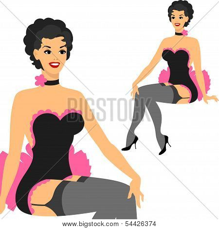 Beautiful pin up girl 1950s style.