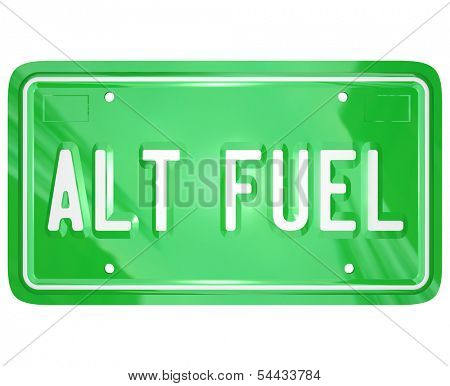 Alt Fuel Alternative Power Energy License Plate