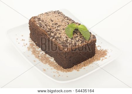 Chocolate Cake Isolated On White