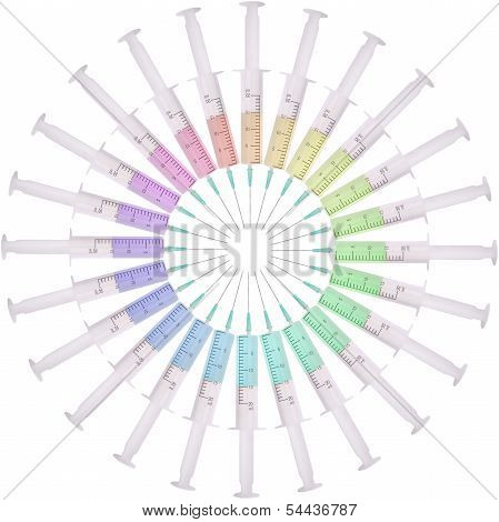 Syringe With Medicine Multicolored