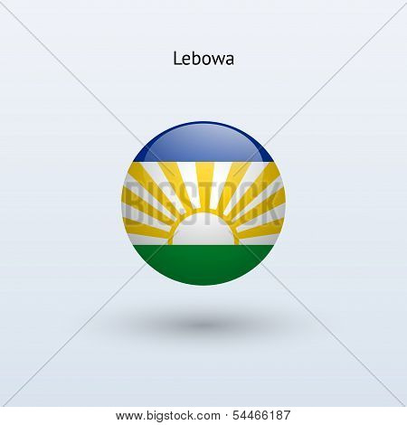 Lebowa round flag. Vector illustration.