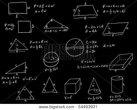 Hand Written Geometry Formulas