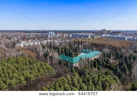 Pushkino, Moscow region. View of the city from a high point