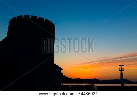 Denia Las Marinas sunset beach in Punta Molins at Alicante Mediterranean Spain