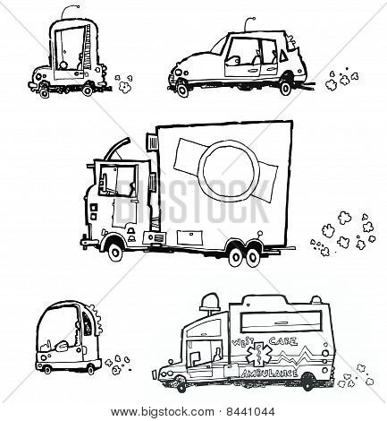 transporty ilustrace