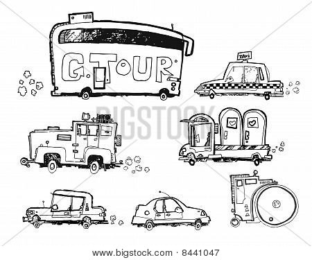 transporty ilustrace