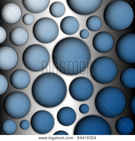 Metal speaker lattice. Blue background.