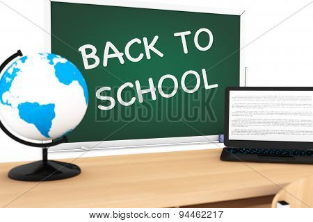 Blackboard With Back To School Sign