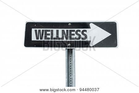 Wellness direction sign isolated on white