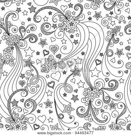 vector seamless black and white star pattern