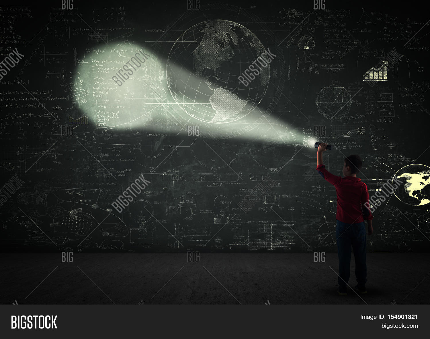 Kid Using Flashlight Image & Photo (Free Trial) Bigstock