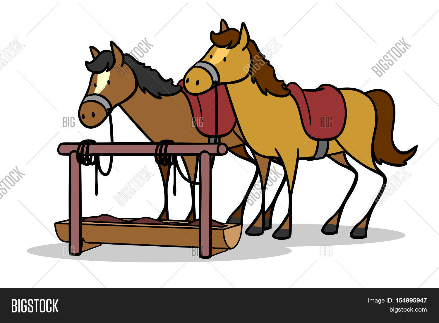 Cartoon Horses Saddle Image & Photo (Free Trial) Bigstock
