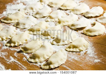 Dumplings traditional Russian Belarussian Ukrainian meal 