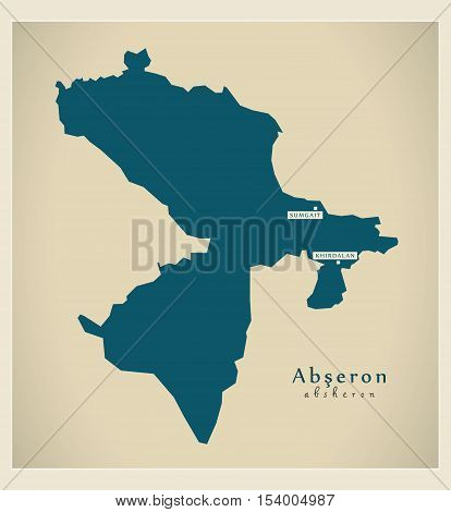 Modern Map - Absheron AZ Azerbaijan vector