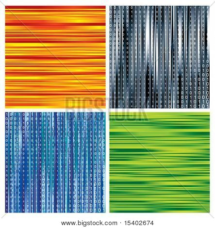 Strippet sømløse vektor teksturer sæt.