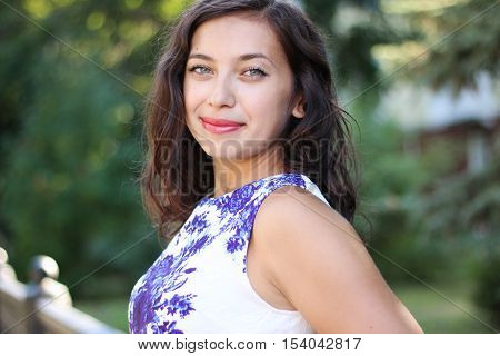 Portrait of a young woman with non-standard appearance.