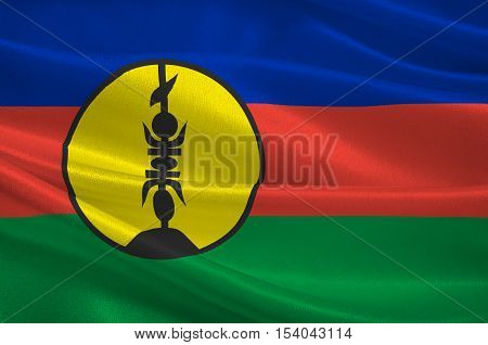 Flag of New Caledonia Melanesia. 3d illustration
