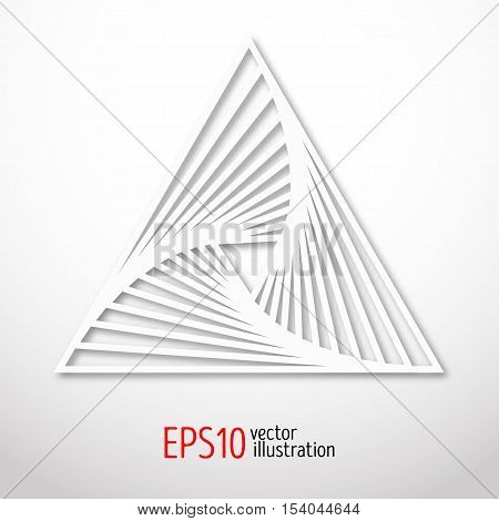 Triangular abstract sacral geometry. Vector art of three-cornered symbol